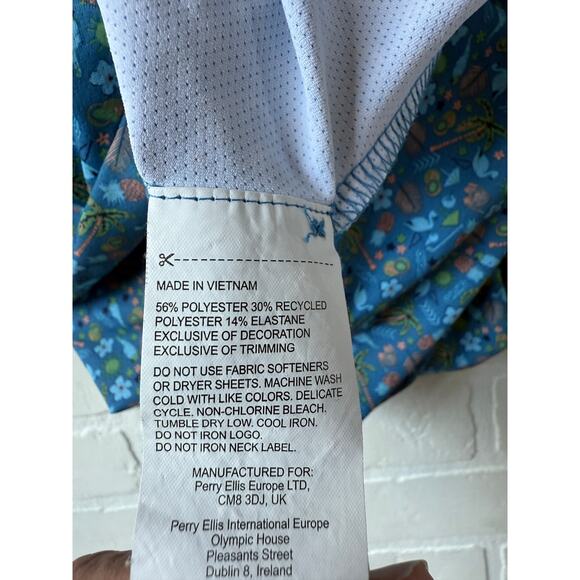 Calloway Men's Opti-Dry Performance Golf Polo Tropical Bird Palm Tree Shirt sz M - Picture 3 of 6